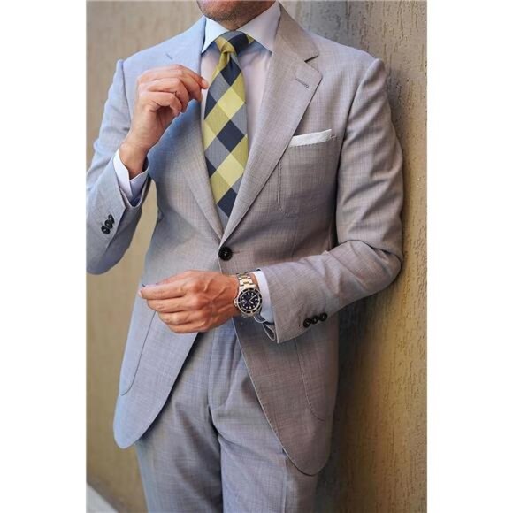 Ties for Men Formal Business Plaid Checked Mens Ties and Pocket Square Set - Picture 2 of 7